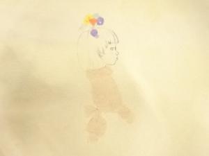 アンティーク　人物画模様名古屋帯